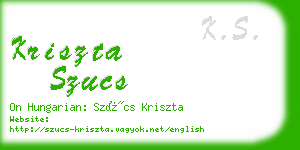 kriszta szucs business card